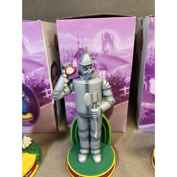 Wizard of Oz Figurine Set Dorothy Tin Man Scarecrow Lion with Boxes 2000